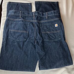 Carhartt FR Women's 12 Regular Rugged Flex Original Fit Premium Dark Denim Jeans